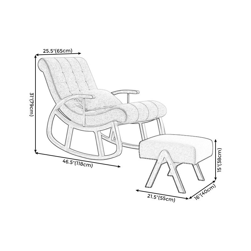 25.59"Wide Accent Chair Cotton Blend Lounge Chair with Sled Base