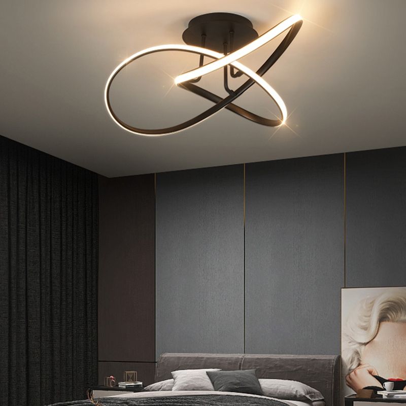 Minimalism LED Flush Mount Twisted Ceiling Light Fixture for Bedroom