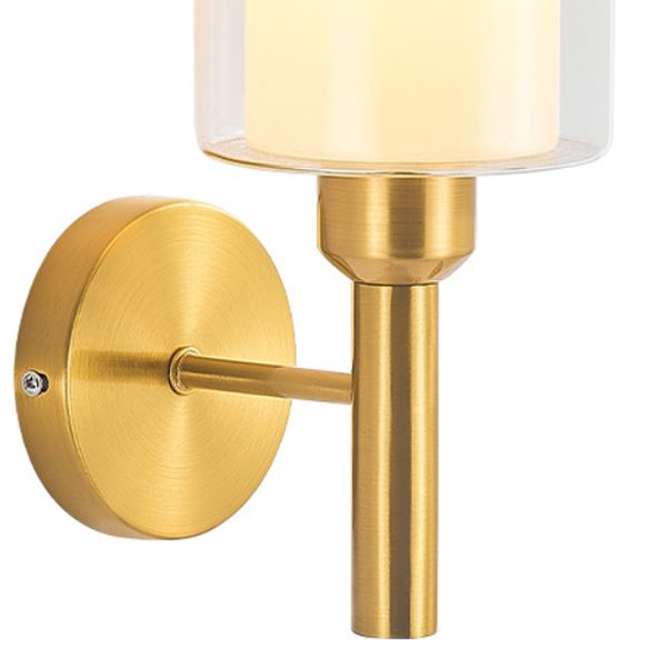 Contemporary Bath Vanity Lighting Glass Shaded Golden Light for Bathroom