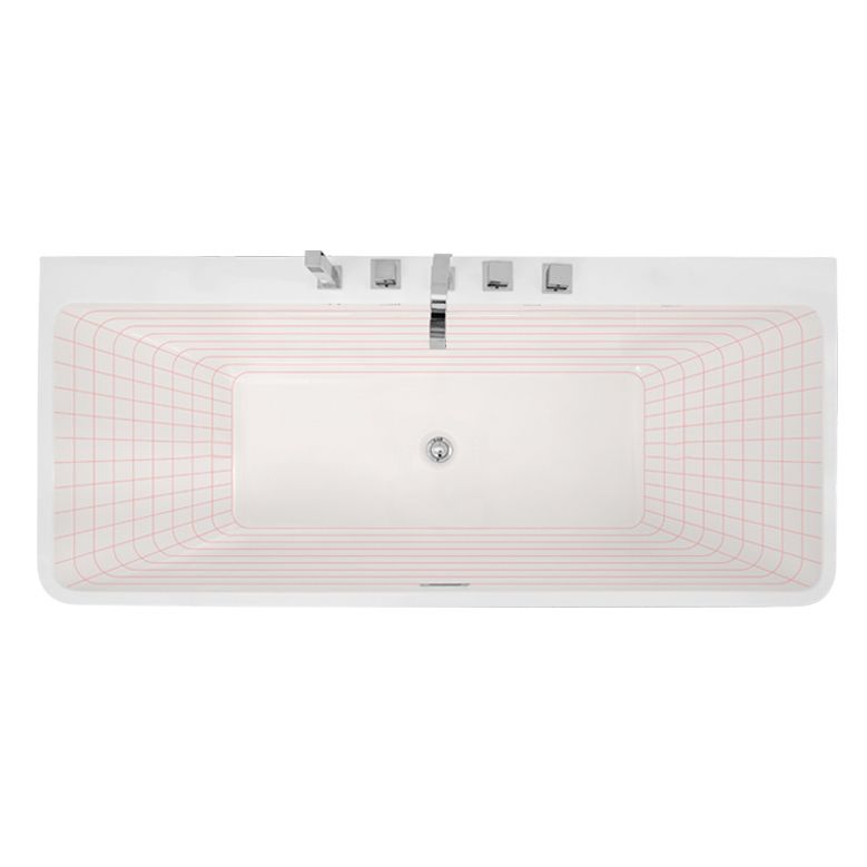 Acrylic Drop in Rectangular Bath Modern Soaking White Bathtub