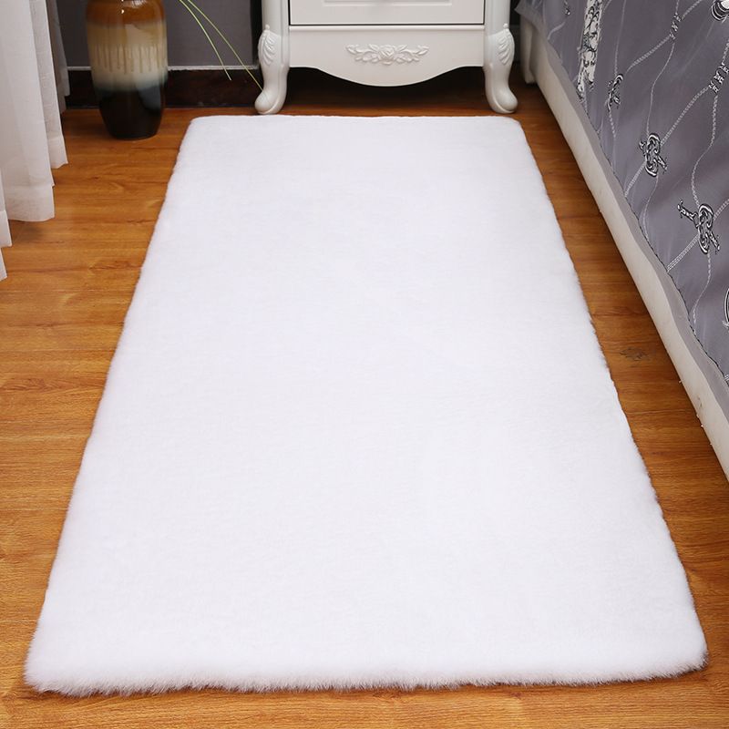 Tapis décontracté de couleur unie en polyester, tapis contemporain, lavable, pour la décoration de la maison
