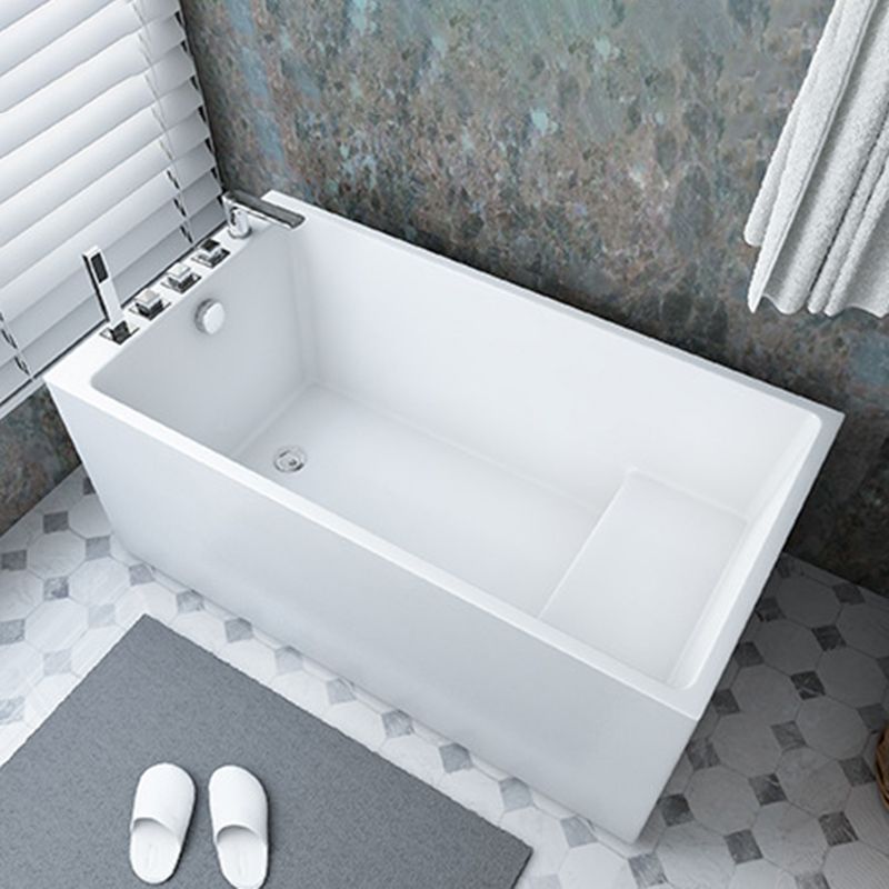 Contemporary Style White Acrylic Tub Rectangular Soaking Tub for Home