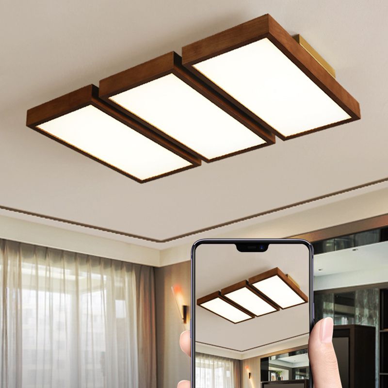 Modern Ceiling Lamp Wooden Flush Mount Light Fixture for Bedroom