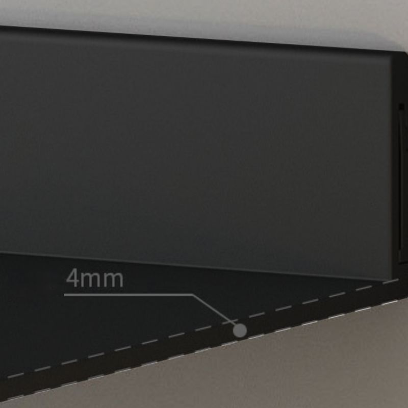 Industrial Metal Bookcase Closed Back Black Horizontal Bookshelf