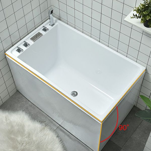 Modern Acrylic-Fiberglass Rectangular Bathtub Freestanding Soaking Bathtub