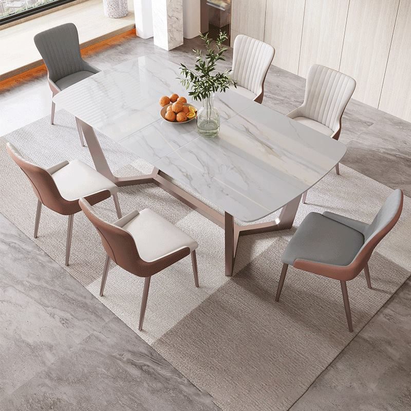 Nordic Sintered Stone Dining Set Rectangle 1/2/5/6/7 Pieces Dining Table with Chairs
