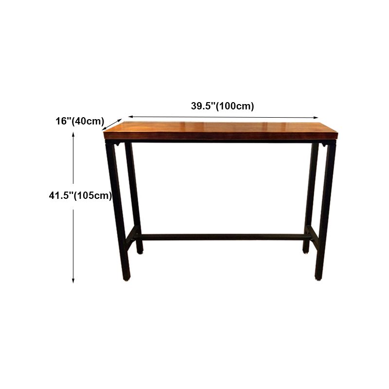 Wood Rectangle Top Counter Table Industrial 42-inch Height Table for Dining Room