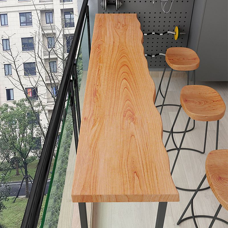 Pine Wood Bar Dining Table Modern Rectangle Bar Table  for Milk Tea Shop Balcony