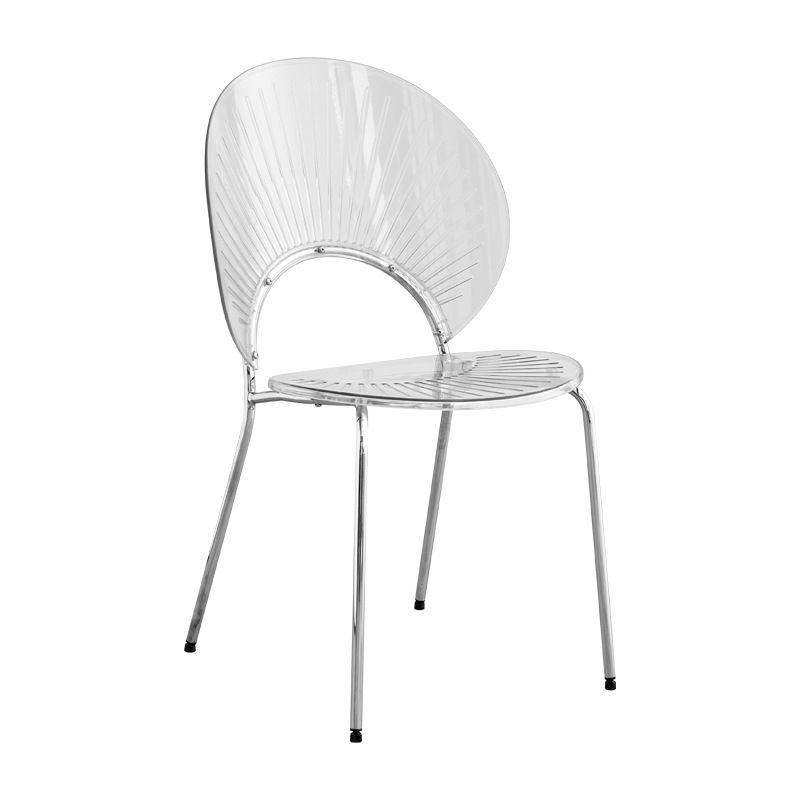 Nordic Metal Side Chair Low Back Armless Chair for Patio Use