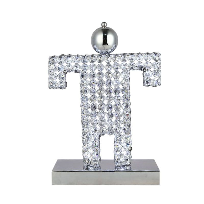 LED -Kristalltischlampe zeitgenössische Chrom menschliche Form Esszimmer Nachttisch Lampe