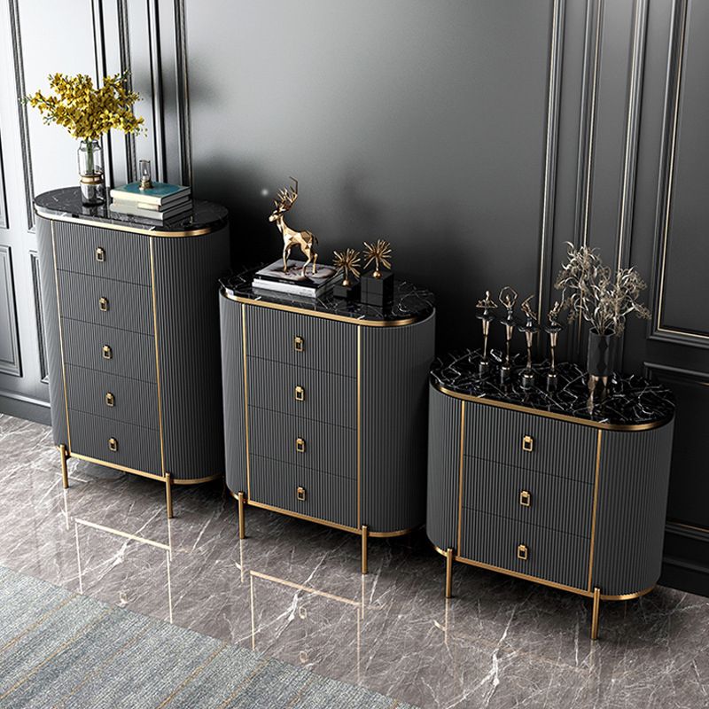 Glam Stone Bedroom Chest 16" Wide Storage Chest with Drawers