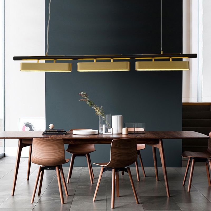 Contemporary Gold and Black Hanging Pendant Lights with Shade for Dining Room