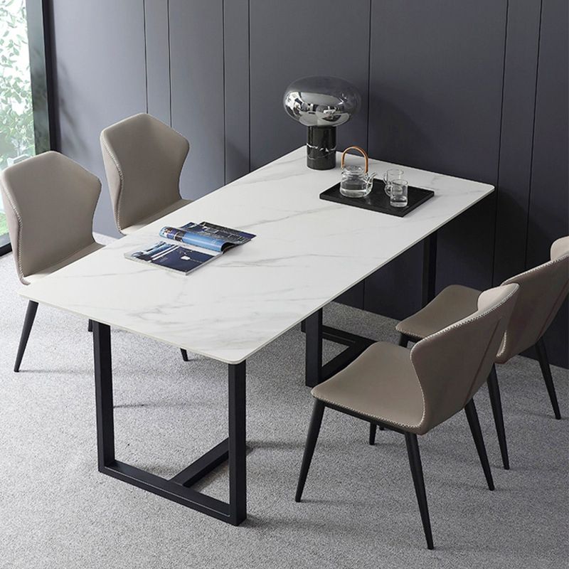 Sillas de comedor con respaldo de estilo industrial, sillas auxiliares de comedor de cuero para cocina (juego de 2)