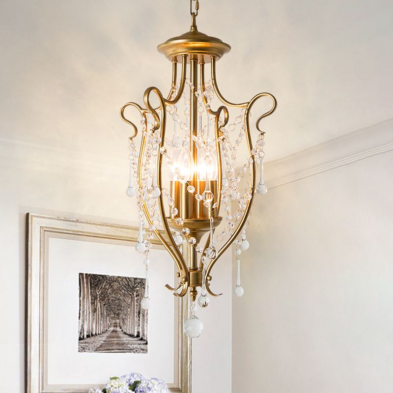 Lampada ad olio sospendere a sospensione tradizionale a 4 luci sfarina a 4 palle lampadario soffitto in oro