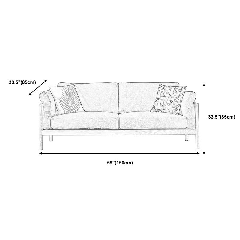 Linen Modern Sofa  32.6"W Recessed Arm Sofa with Loose Back for Living Room