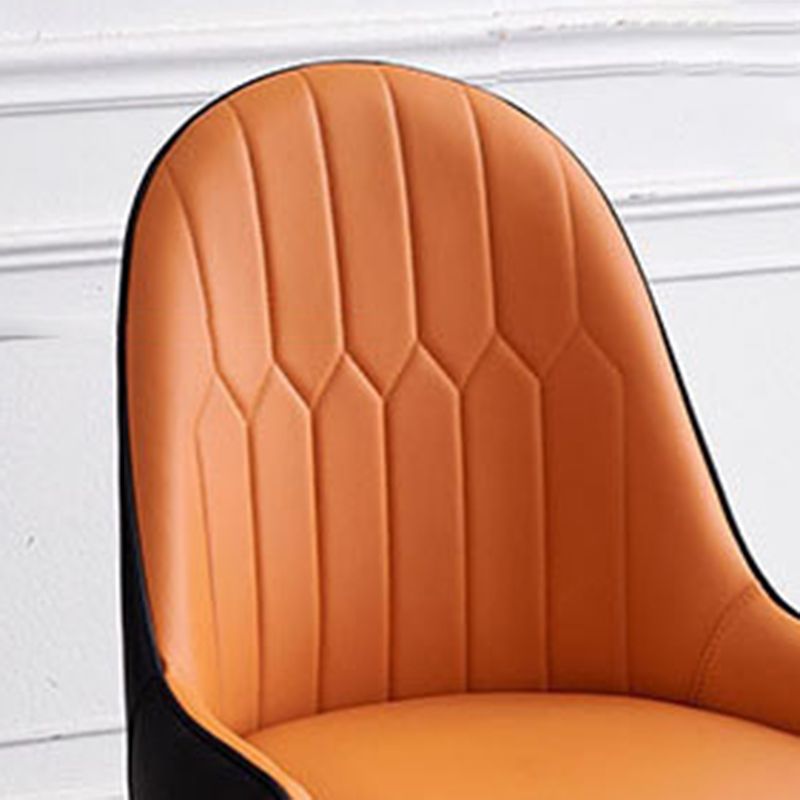 Leather Dining Side Chair Scandinavian Design Arm Solid Back Dining Side Chairs