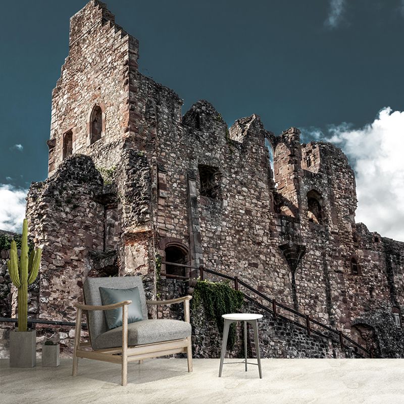 City Construction Mural Wallpaper Mildew Resistant Wall Covering for Bedroom