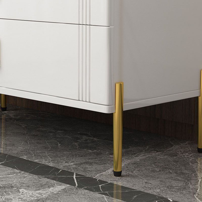 Glam Stone Storage Chest White 16" Wide Bedroom Chest with Drawers