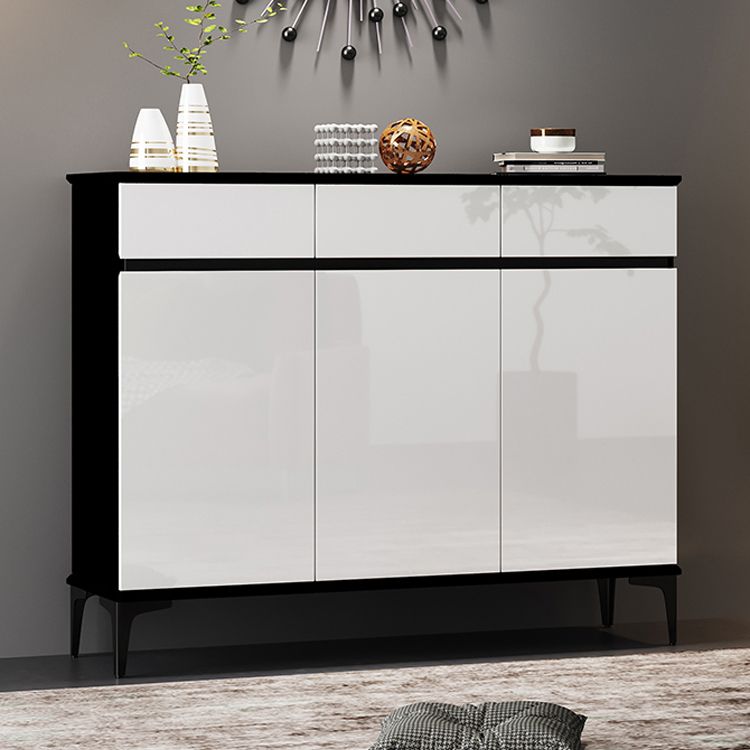 Modern Simple 39.4" Tall Cabinet 2/34 - Drawer Gray and Black Storage Cabinet