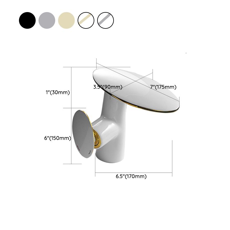 Modern Faucet Waterfall Spout Single Hole Lever Handle Bathroom Faucet