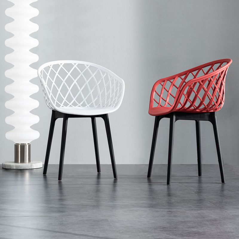 Modern Simple Arm Chair Plastic Dining Arm Chair for Living Room