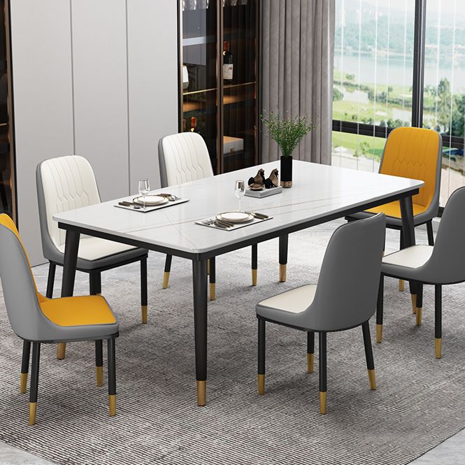 Moderne gesinterde stenen tafel, rechthoekige keukeneettafel met 4 poten