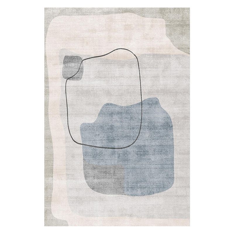 Stylish Area Carpet Contrast Panel Polyester Rug Living Room Indoor Rug with Non-Slip Backing