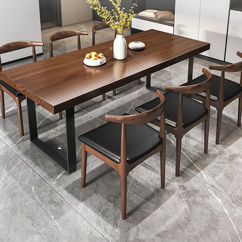 Brown Solid Wood Industrial Dining Table Set 1/2/5/7 Pcs Dinette Set for Home