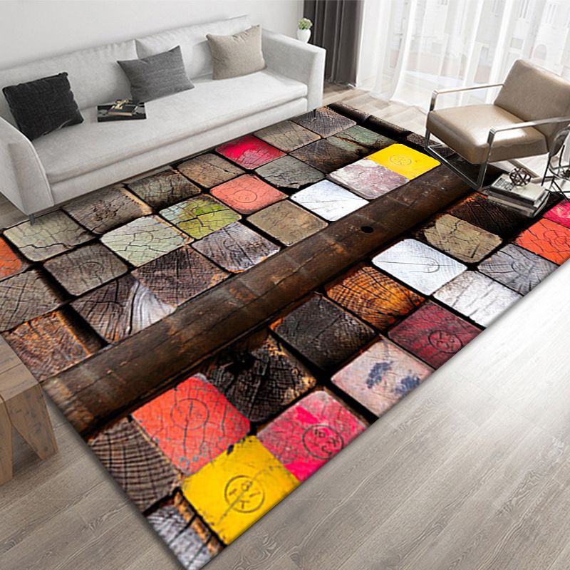 Contemporary Flowing Swirls Print Carpet Polyester Rug Stain Resistant Area Rug for Home Decoration