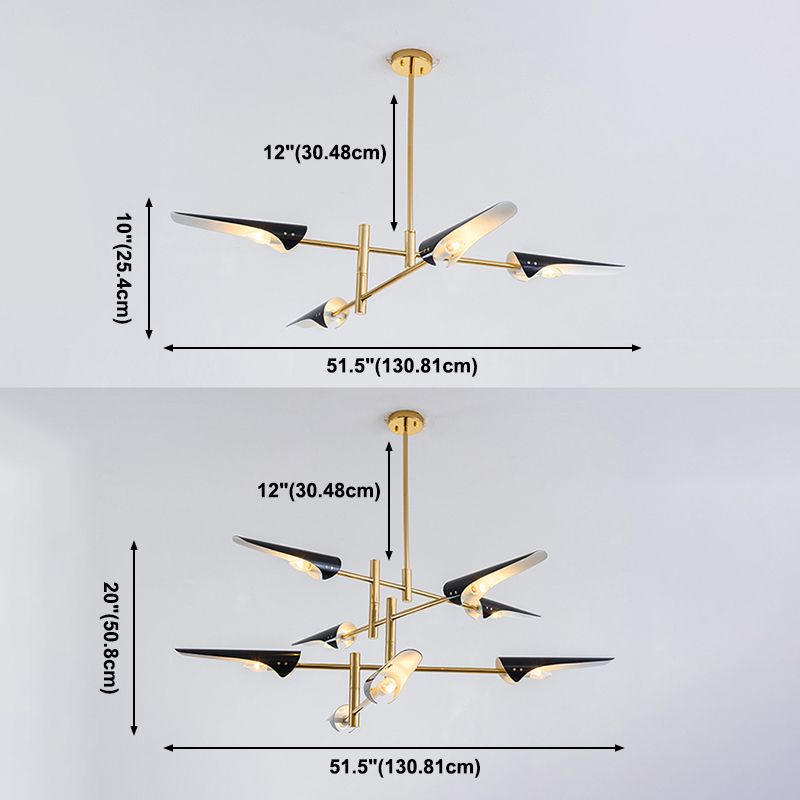 Metal Special Shape Chandelier Lighting Fixture Postmodern Chandelier Pendant Light for Sitting Room