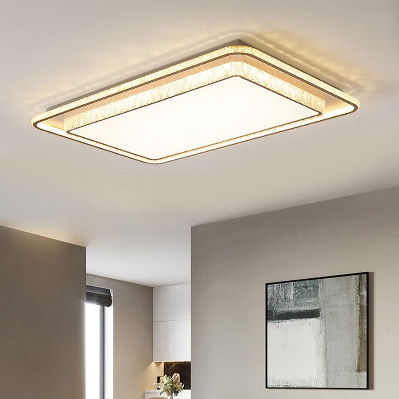 Contemporary Crystal Ceiling Light Multi-Layer LED Flush Mount Light for Living Room