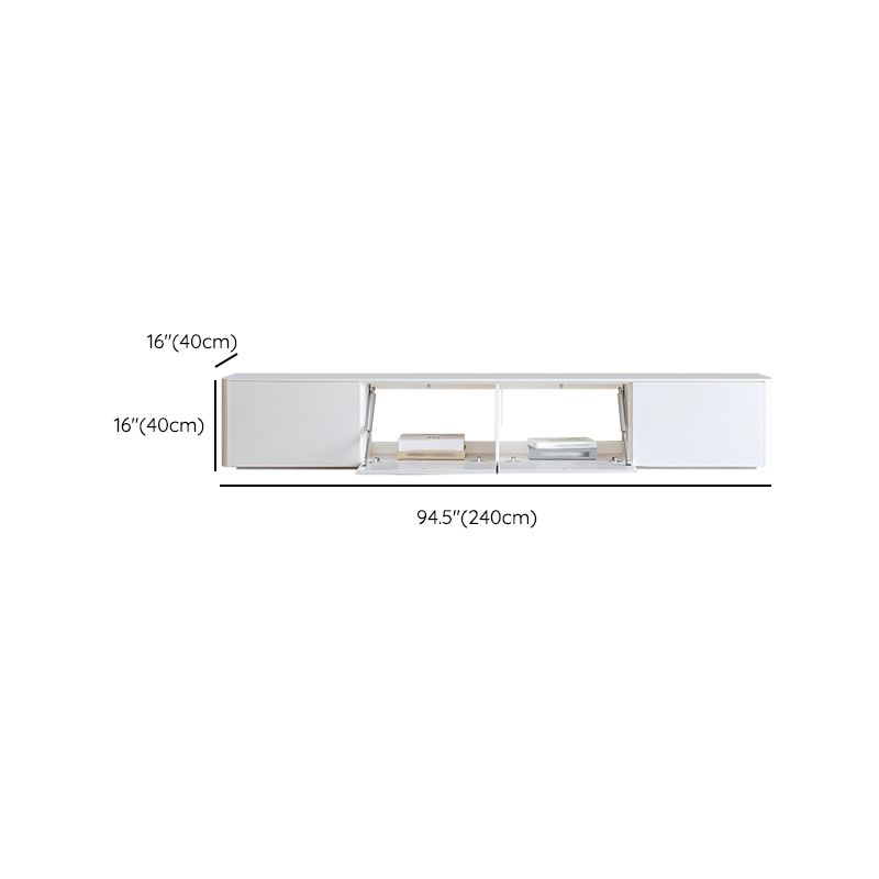 White TV Stand Console Contemporary Media Console for Living Room