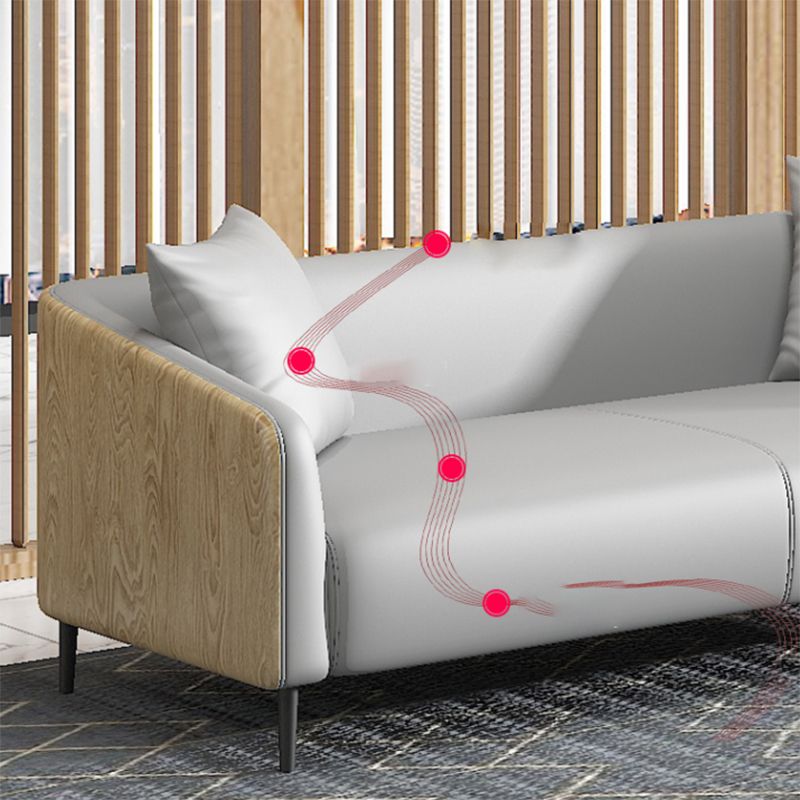 Industrial Cushions Living Room Faux Leather Standard Settee