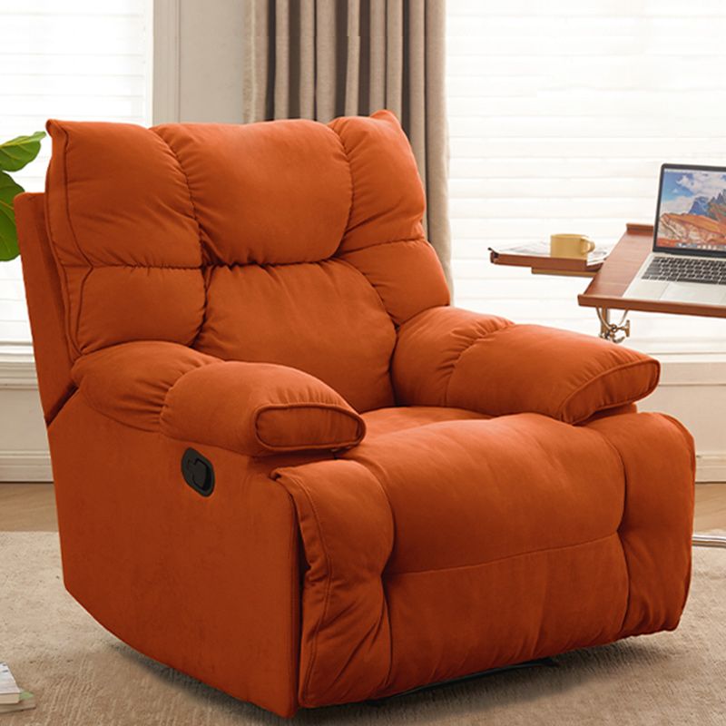 Contemporary Solid Color Standard Recliner Microsuede Recliner Chair