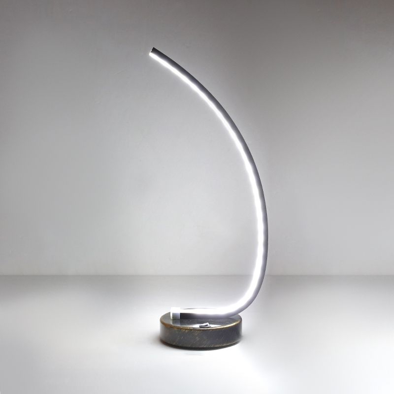 1 lampada da comodino lineare leggero lampade in metallo metallico contemporaneo in nero