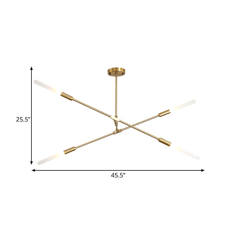 Apparecchiatura appesa lineare moderna metallo 4/6/8 luci a sospensione soffitto in oro con tonalità di vetro opale
