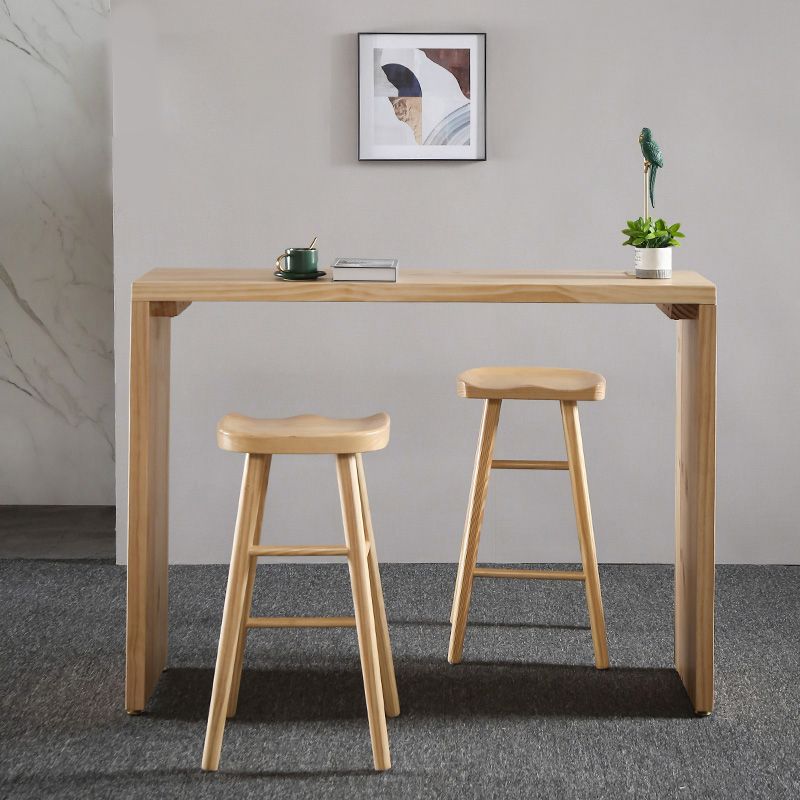 Full Natural Bar Table Set Contemporary 1/2/3 Pieces Rectangular Pub Table Set