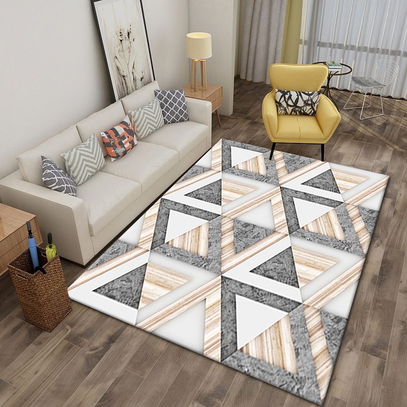 Abstract Indoor Rug Polyester Marble Print Carpet Washable Area Rug for Living Room