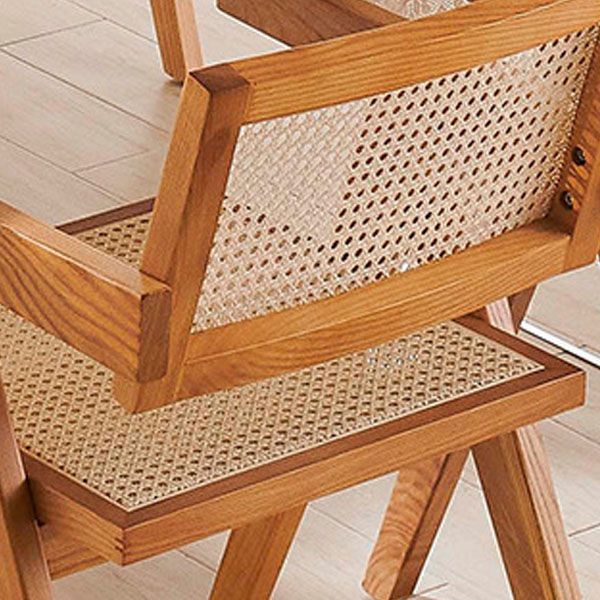 Traditional Style Dining Chair Arm Chair with Wooden Legs for Kitchen