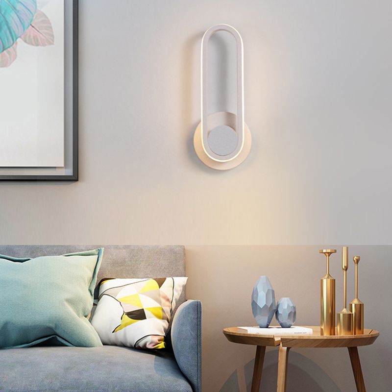 Forma ovale per parete in metallo in stile nordico forma ovale da 12 "Prontoni a parete a LED per camera da letto