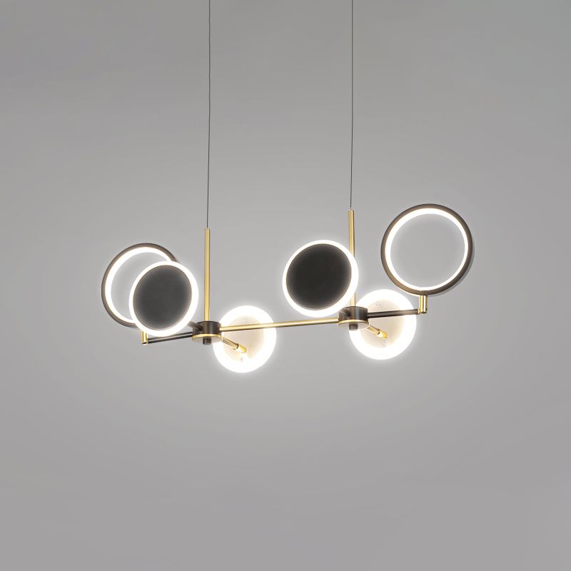 Lampadina retrò 6 lampada da soffitto rotondo nero/oro con tonalità metallica in luce calda/bianca