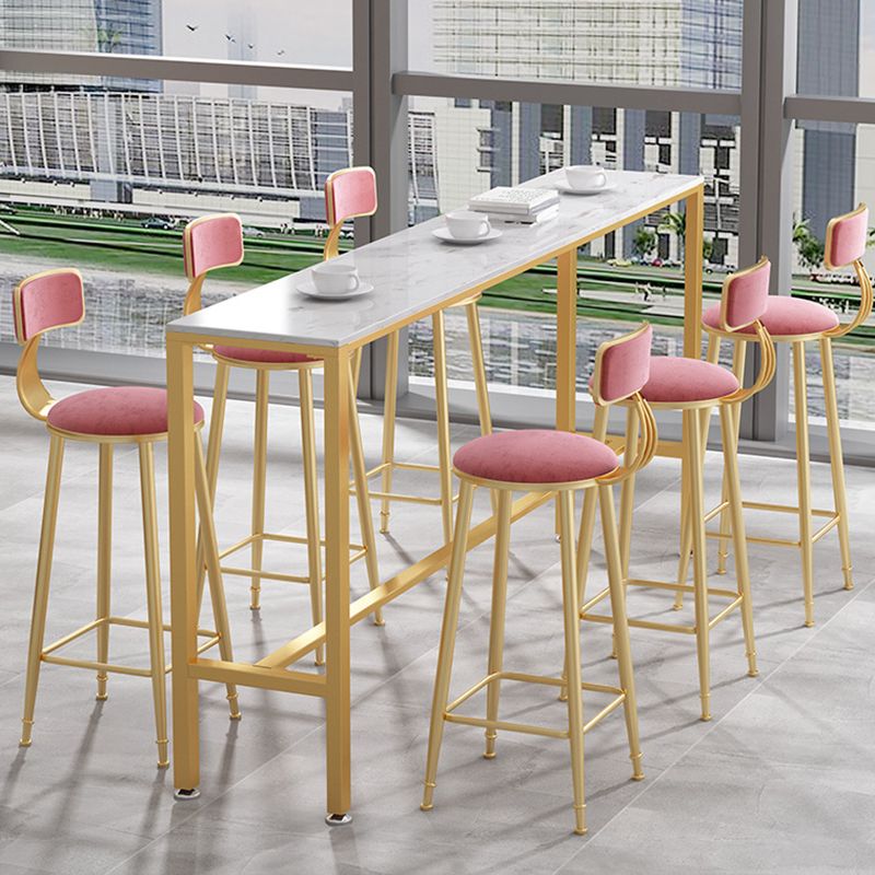 Modern Bar Height Table Metal Base Bistro Pub Table for Patio Use