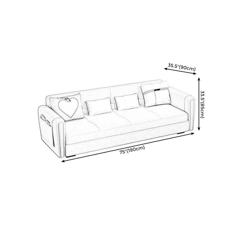 Storage Sectional Sofa Set Square Arm Silver Sectional Sofa with Chaise