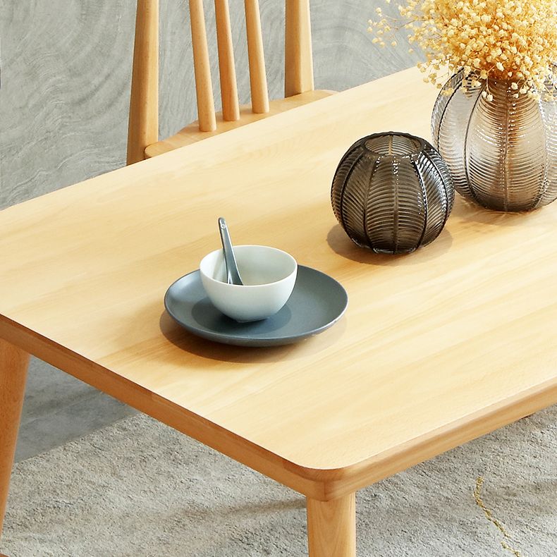 Modern Rectangle Dining Set 1/2/5/7 Pieces Solid Wood Dining Table with Chairs