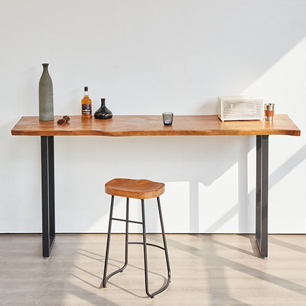 1/2/4/5 Pieces Industrial Rectangular Pub Table Set Wooden Counter Table with High Stools