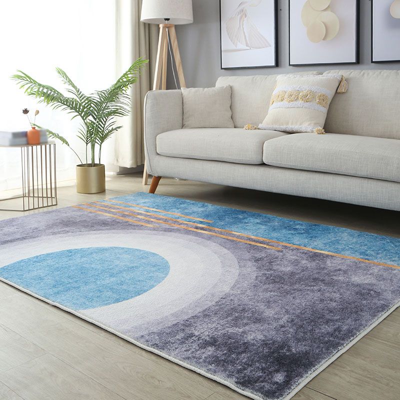 Purple Modern Carpet Blending Abstract Graphic Carpet Stain Resistant Carpet for Living Room