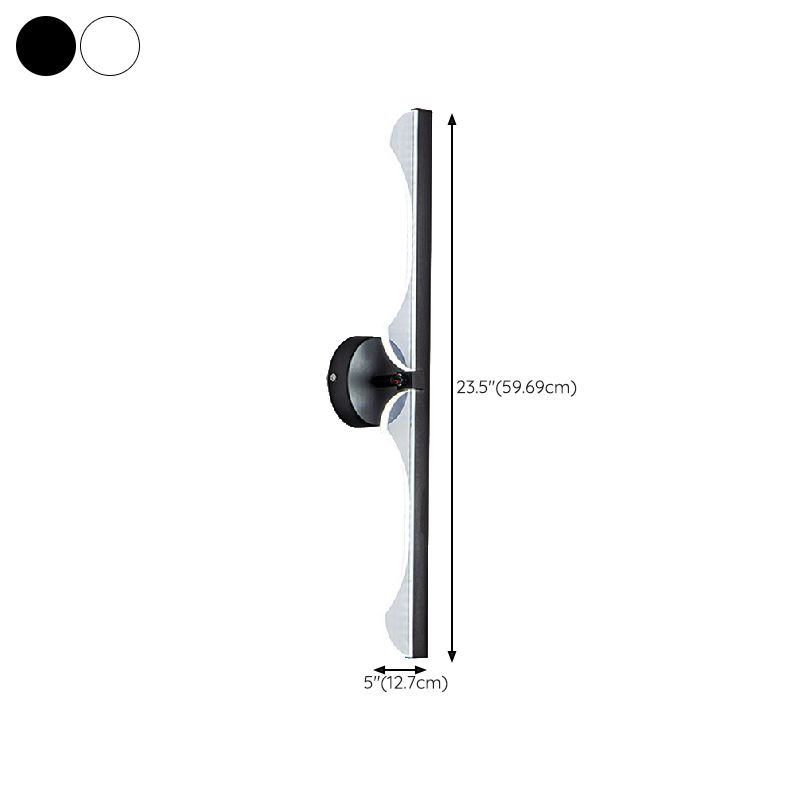 Metal Linear Wall Light Sconce Contemporary 1 Light Wall Mounted Lamp