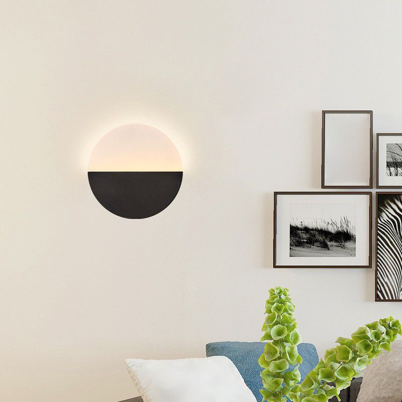 Circle Wall Light Contemporary Acrylic 1 Light Wall Mount Lighting for Bedroom