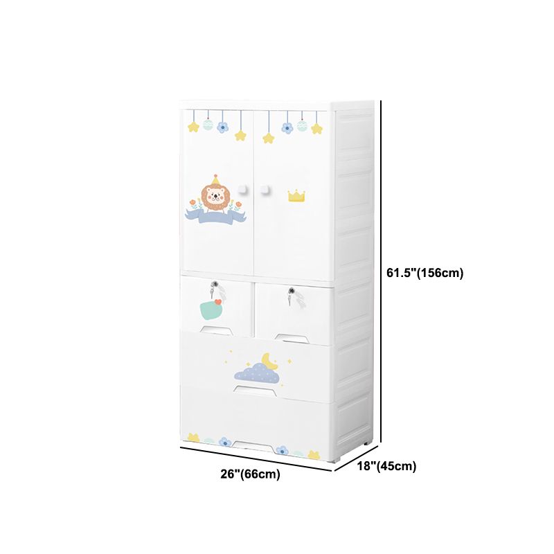 Contemporary Storage Cabinet with Drawers Plastic Cabinet for Bedroom