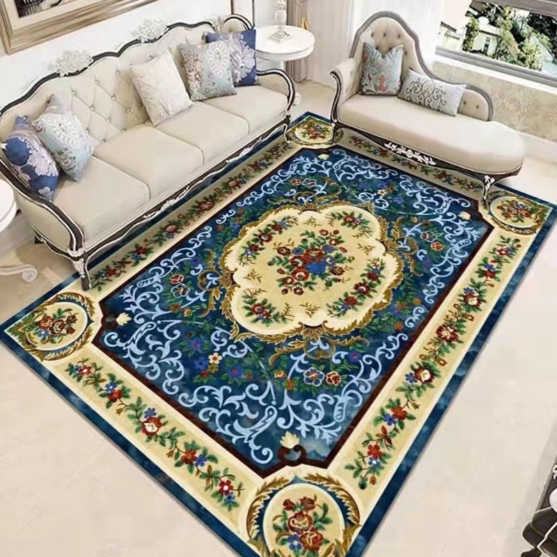 Dunkelbrauner moderner Teppich Polyester Medaillon Teppich Färbung Resistenter Bereich Teppich für Wohnzimmer